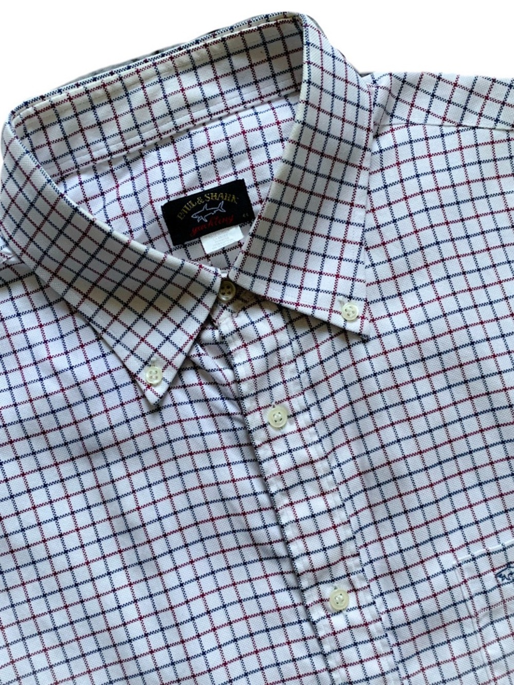 Paul & Shark Checkered Flannel Long Sleeve Shirt Size 44